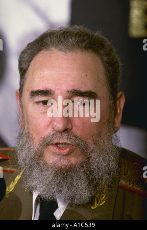 Le premier ministre Fidel Castro de Cuba depuis 1959, à la conférence de presse à Caracas, Venezuela Banque D'Images