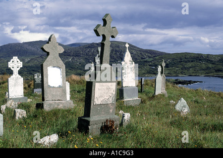 Cimetière de Lough Derg. Péninsule de Beara. WEST CORK. République d'Irlande. Banque D'Images