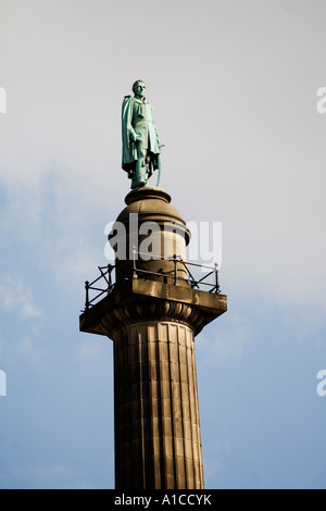 Statue de Wellington sur la colonne en haut de William Brown Street Liverpool Banque D'Images