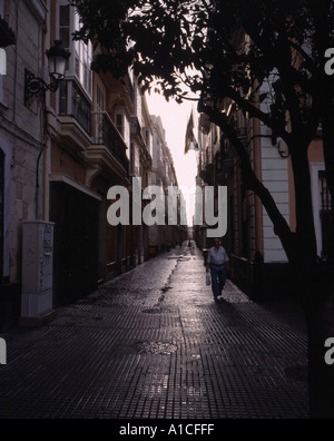 Dans la rue Cadix Espagne Andaluica Banque D'Images