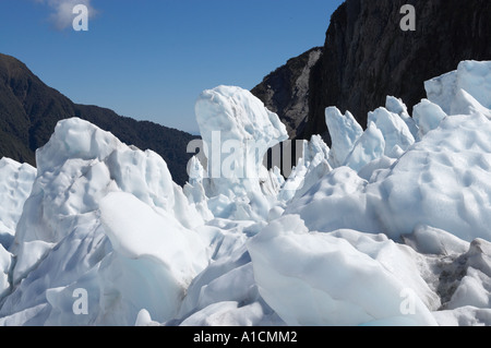 Formations de glace Glacier Franz Josef Côte ouest de l'île du Sud Nouvelle-Zélande Banque D'Images