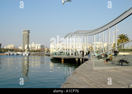 Rambla de Mar Barcelone Maremagnum Banque D'Images