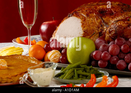 Dinde de Thanksgiving Fête Nourriture Still Life Banque D'Images