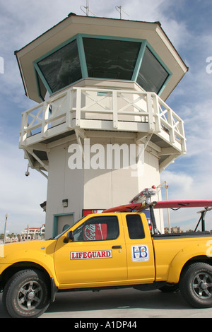 Huntington Beach Californie, jetée municipale, station de secouriste, cabane, tour, CA050120010 Banque D'Images