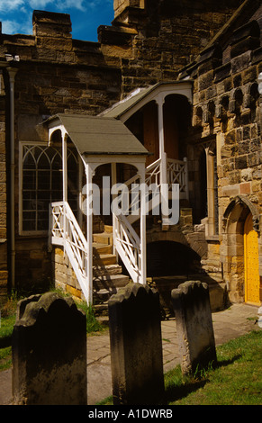 Entrée privée à l'église St Marys pew Cholmley Whitby, North Yorkshire Angleterre Royaume-Uni Royaume-Uni GB Grande Bretagne Banque D'Images