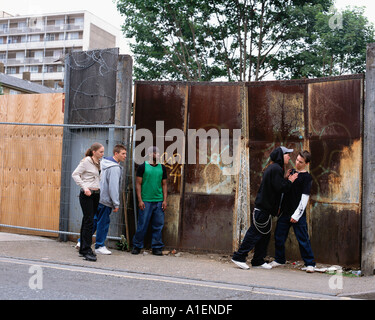 Adolescent Boys fighting Banque D'Images