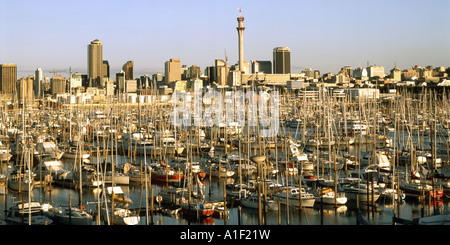 Yacht Harbour Nouvelle-Zélande Auckland skyline Banque D'Images