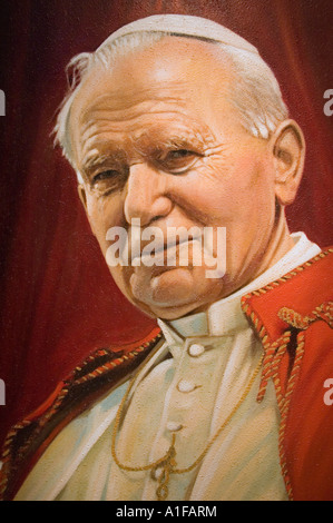 La peinture du Pape Jean Paul II Chef de l'Église Catholique Romaine 1920-2005 Banque D'Images