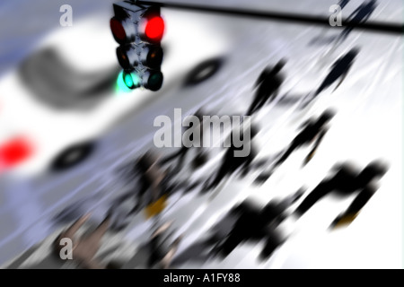 Le trafic traversant Banque D'Images