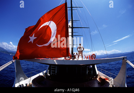 Dans Marmaris Turquie mer Yachting Banque D'Images