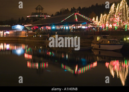 Les lumières de Noël Renton Banque D'Images