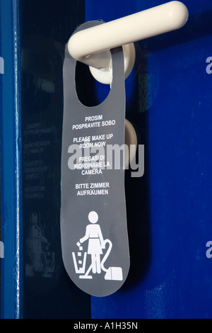Affiche de porte de l'hôtel Veuillez compléter une chambre Banque D'Images