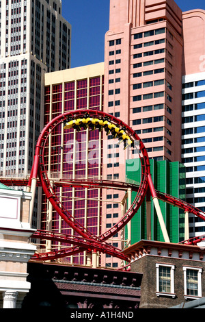 Roller Coaster à l'Hôtel New York New York Las Vegas Nevada Banque D'Images