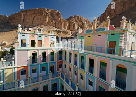 Hôtel Beit Bugshan Khaylla Khaylah appât village Wadi Doan Wadi Hadramaout au Yémen Banque D'Images