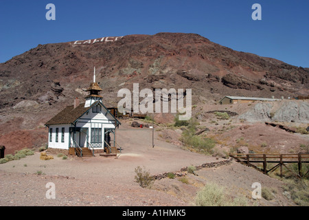 Maison d'école à Calico une ancienne ville minière d'argent California USA Banque D'Images