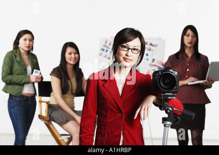 Portrait de quatre jeunes femmes smiling Banque D'Images