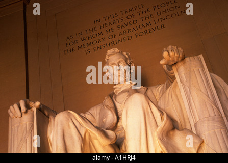 USA Washington DC L'Abraham Lincoln Memorial National Mall Banque D'Images