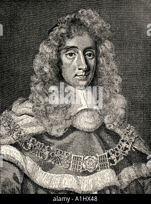 George Jeffreys,1er baron de Wem, aka et le juge Jeffries, 1645 Juge suspendu - 1689. Juge gallois et lord chancelier. Banque D'Images