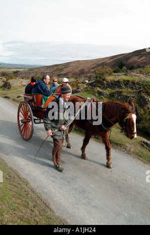 Voiture Jaunting avec passagers payants dans le comté de Kerry Killarney Irlande du sud de l'UE l'Eire Banque D'Images