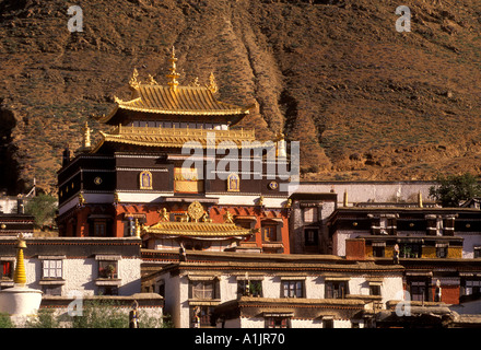 Monastère de Tashilhunpo, monastère bouddhiste, temple bouddhiste, Bouddhisme Tibétain, Shigatse, Tibet, Chine Banque D'Images