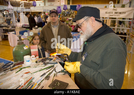 Holland Michigan Tulip Festival faire verre produits tulipes Banque D'Images