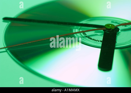 Aiguilles d'horloge sur CD Banque D'Images