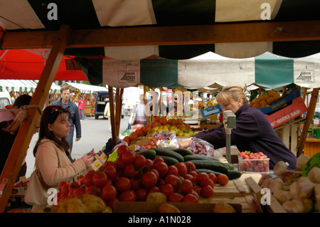 Ljubljana, marché de fruits et légumes Banque D'Images