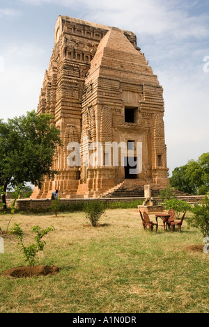 La TELI Ka Mandir Vishnu Temple Hindou du motif de Man Mandir Palace à Gwalior en Inde centrale Banque D'Images