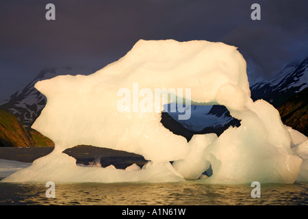 Icebergs dans la forêt nationale de Chugach Portage Lake Alaska Banque D'Images