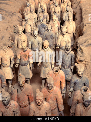 Les Guerriers en terre cuite, Xian, Chine Banque D'Images