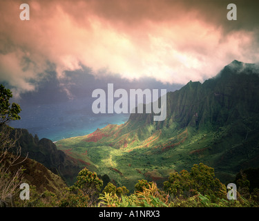 USA - HAWAÏ : Kokee State Park à Kalalau Valley sur Kauai Banque D'Images