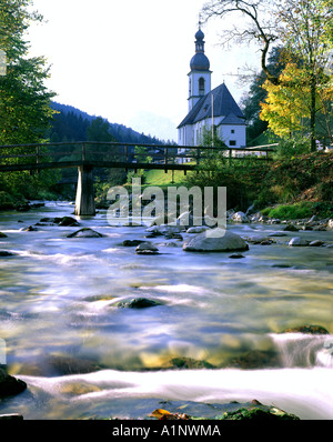 DE - La Bavière : l'église de Saint Sébastien à Ramsau Banque D'Images