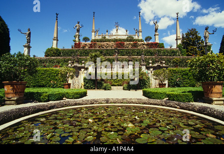Italie Lac Majeur, îles Borromées Isola Bella Palace Garden Banque D'Images