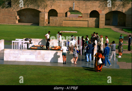 Delhi Inde Mémoire de Mahatma Ghandi Raj Ghat Banque D'Images