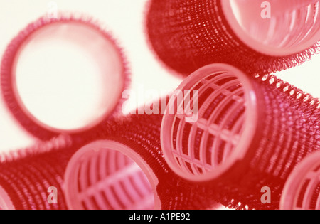 Hair rollers, close-up Banque D'Images