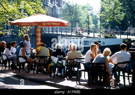 Amsterdam, Prinsengracht Cafe Banque D'Images