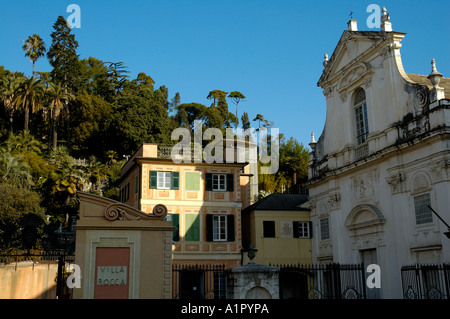 Chiavari Villa Rocca et l'église désaffectée de San Francesco Banque D'Images