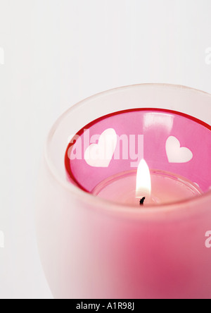 Candle Burning dans candle holder Banque D'Images