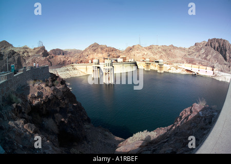 Le Barrage Hoover, à partir de la zone d'observation Boulder City Nevada Banque D'Images