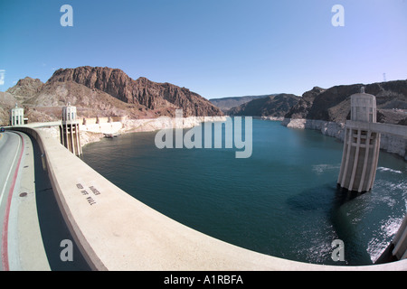 Le Barrage Hoover, allée de Boulder City Nevada Banque D'Images