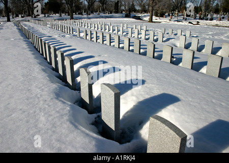 Le Cimetière Beechwood en hiver Banque D'Images