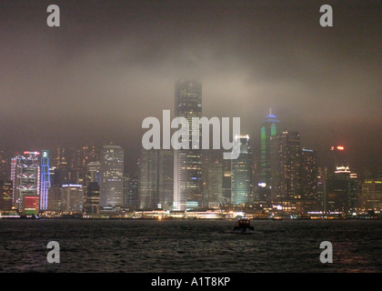 Hong Kong Skyline at Night de Kowloon Banque D'Images