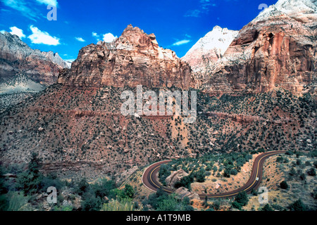 Scenic USA, paysage de montagne dans la région de Zion National Park, Utah, Canyons Mountain Road Banque D'Images