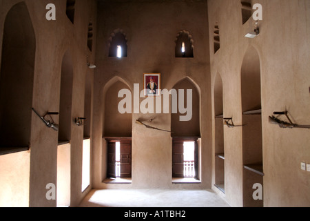 À l'intérieur de salle de réunion à Fort Nizwa Nizwa, Oman, Banque D'Images