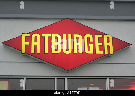 Un signe sur un restaurant à Los Angeles, USA, appelé Fatburger Banque D'Images