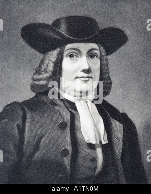 William Penn, 1644 - 1718. Chef Quaker anglais, fondateur de la colonie nord-américaine anglaise de la province de Pennsylvanie Banque D'Images