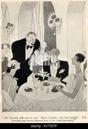 Illustration de Ralph Barton, 1891 à 1931. Frontspiece du livre Mais Messieurs Épousent les Brunettes par Anita Loos, publié 1928. Banque D'Images