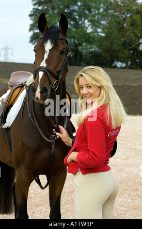 Ellen Whitaker showjumper et équestre rider Banque D'Images