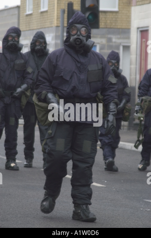 3388 La police britannique de formation CBRN Nucléaire Biologique Chimique Photos prises avec le consentement de la police Banque D'Images