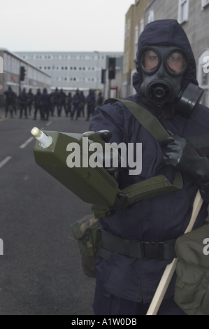 3388 La police britannique de formation CBRN Nucléaire Biologique Chimique Photos prises avec le consentement de la police Banque D'Images